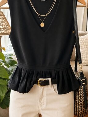 Diane von Furstenberg Classic Black V-Neck Blouse